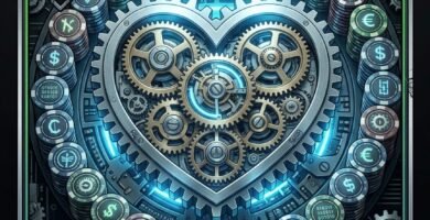 As de Corazones con engranaje de reloj representando la productividad de IA Profit Academy