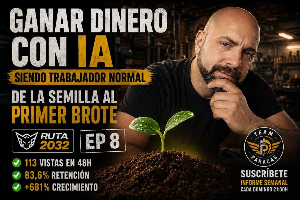 Miniatura del episodio 8 de Ruta 2032 sobre cómo ganar dinero con inteligencia artificial siendo trabajador normal.